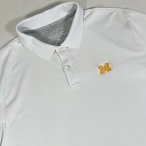 Vineyard Vines Men XL White Michigan Wolverines Edgartown Performance Polo Shirt